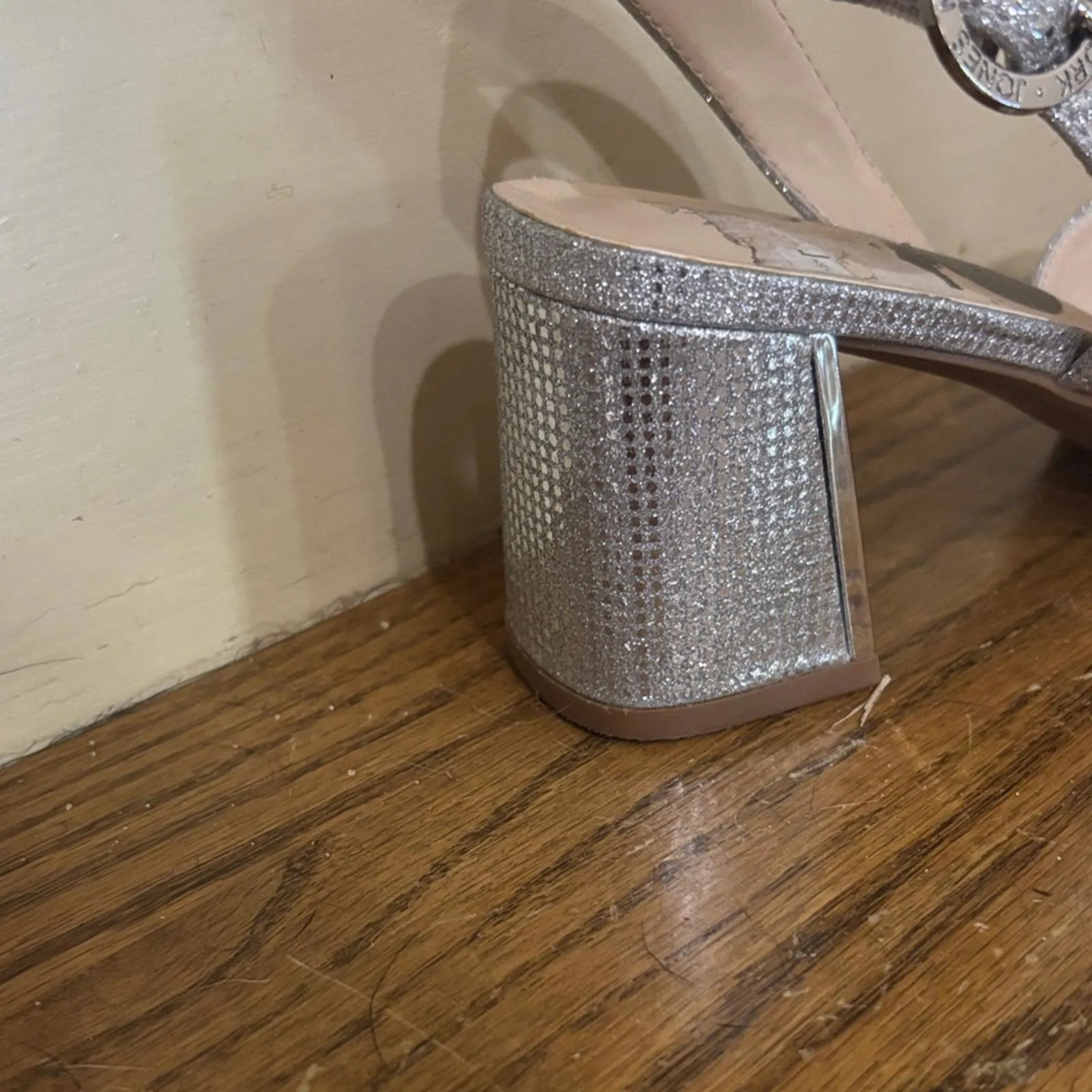 Jones New York Silver metallic block Heeled Shoes formal party homecoming - Image 7