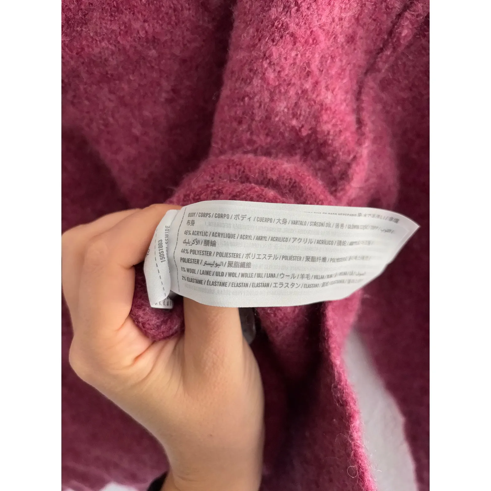 Abercrombie & Fitch Sweater Womens XS Wine Cropped Cable Knit Chunky - Image 4