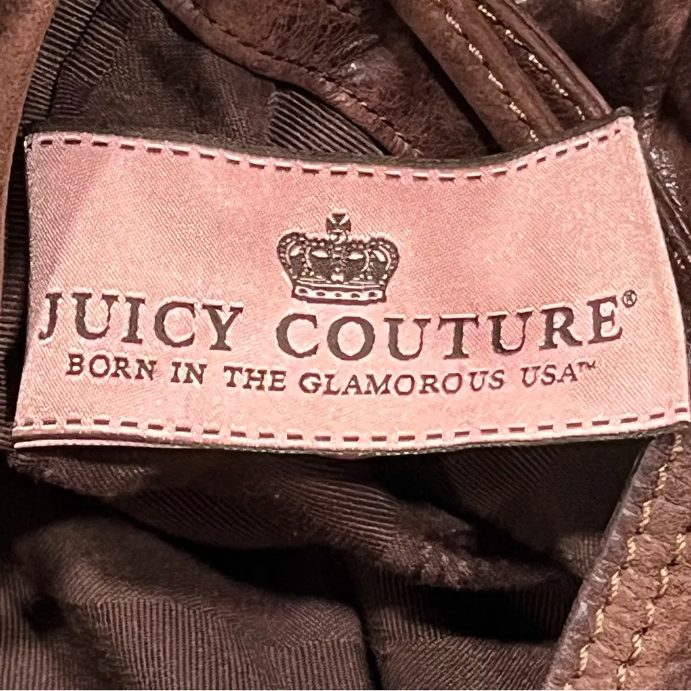 Vintage Y2K Juicy Couture Brown Leather Hobo Bag - Image 10