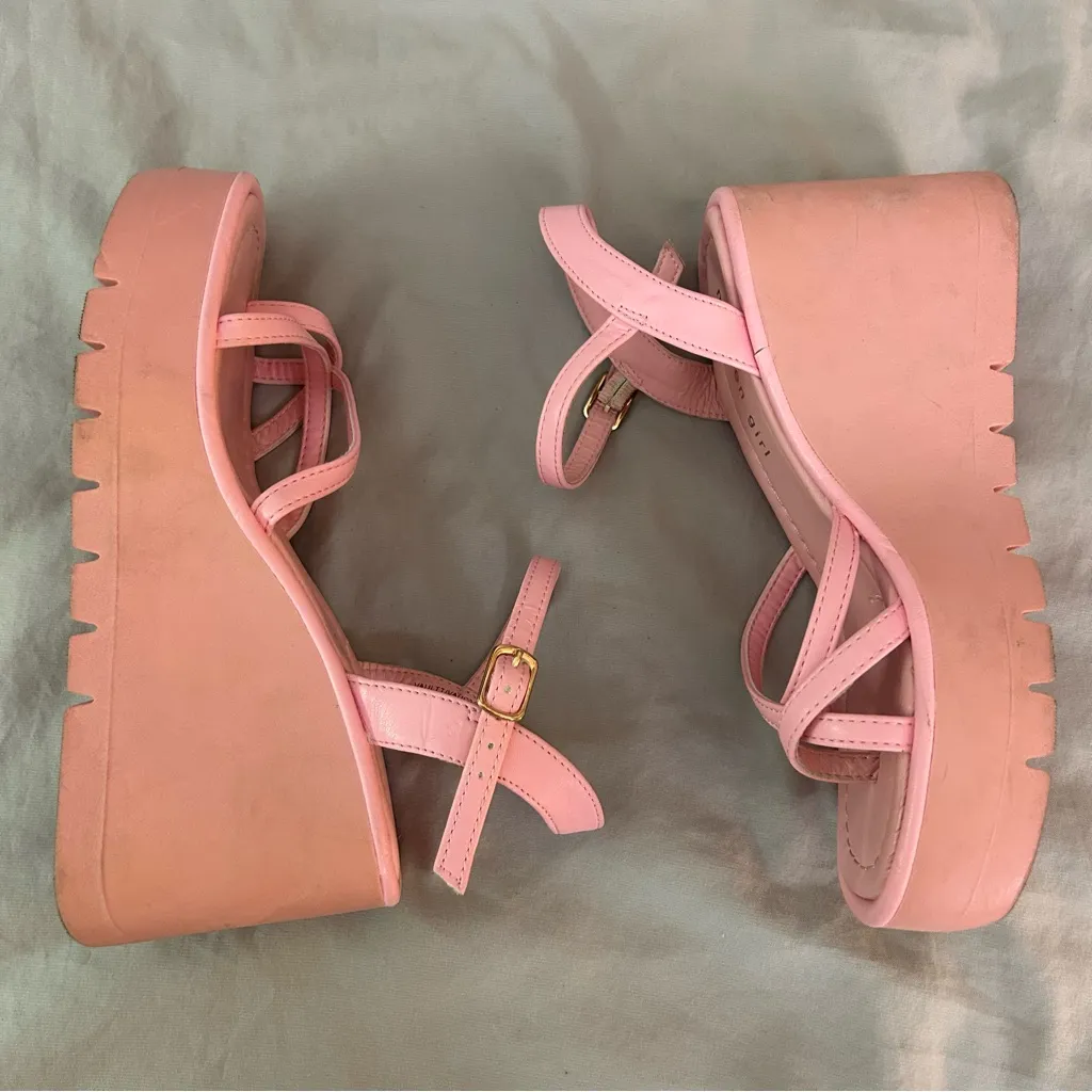 Madden Girl  Vaultt Platform Wedge Sandals 5 Pink - Image 7