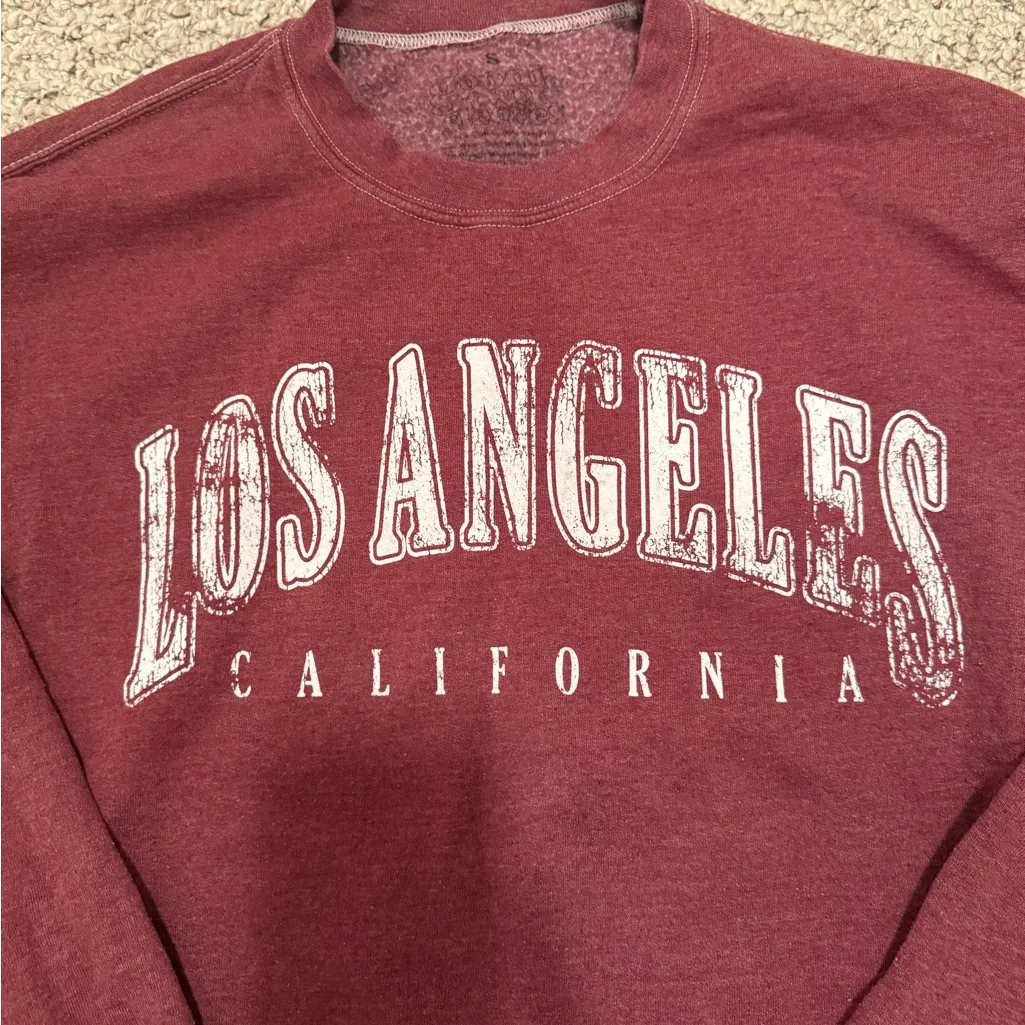 Women's Maroon Los Angeles Sweatshirt - Image 2