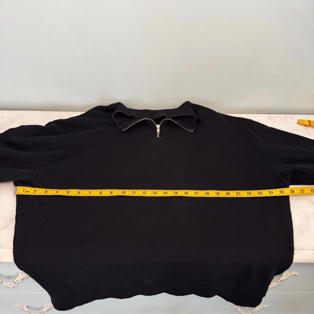 ASOS Design Black Half Zip Brushback Sweatshirt Size L Size L - Image 6