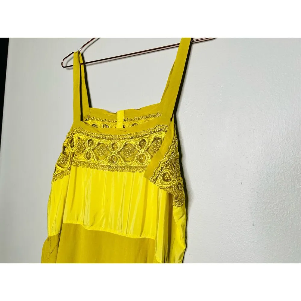 MAISON MARGIELA Yellow Lace Eyelet Trim Open Waist Oversized Dress size 10 - Image 13