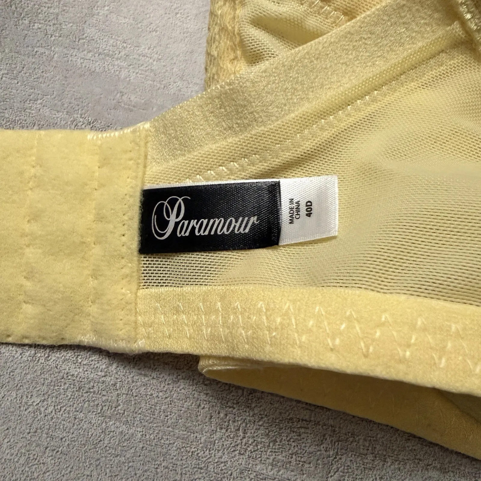 Paramour Dahlia Geo Lace Bra Size 40D Yellow Pale Banana NWT - Image 6