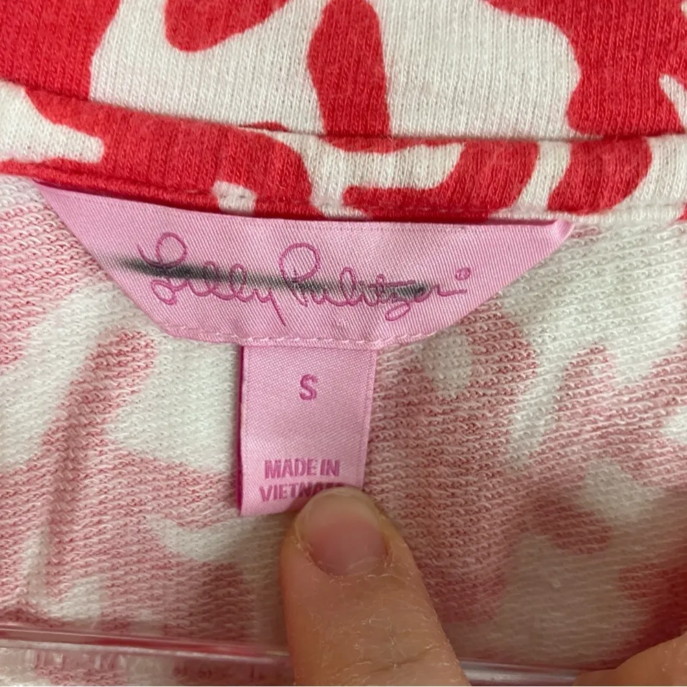 Lilly Pulitzer | Coral Treasure Odette Tunic Top V-Neck Cotton Blend S - Image 3