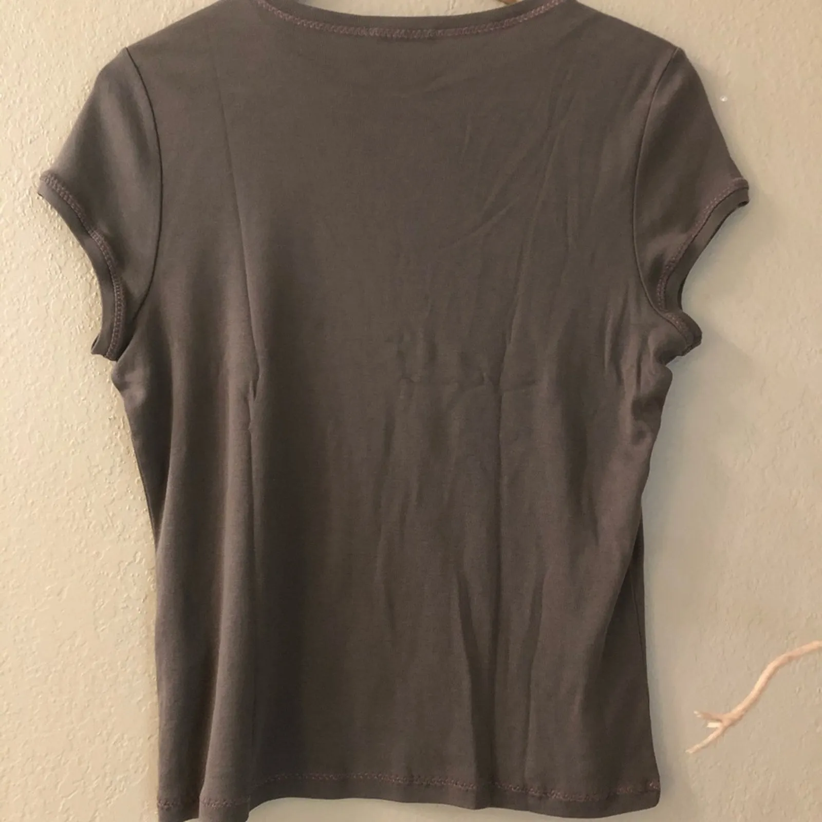 Belgium Xandres Graphic Tee Anis Sole Lily Frutti European Travel Vacation Brown Size L - Image 6