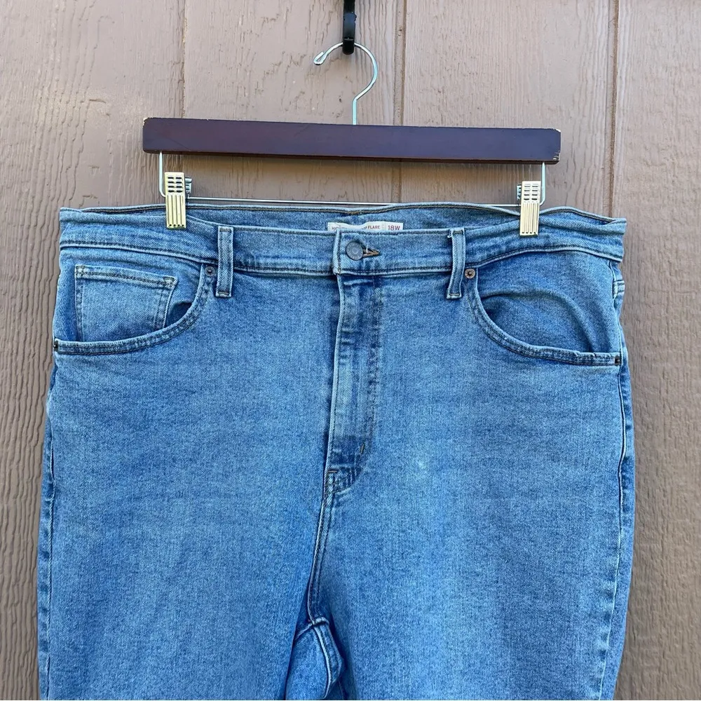 Levi’s‎ Womens Jeans Denim High Waisted Crop Flare Light Wash Stretch Plus 18 - Image 4