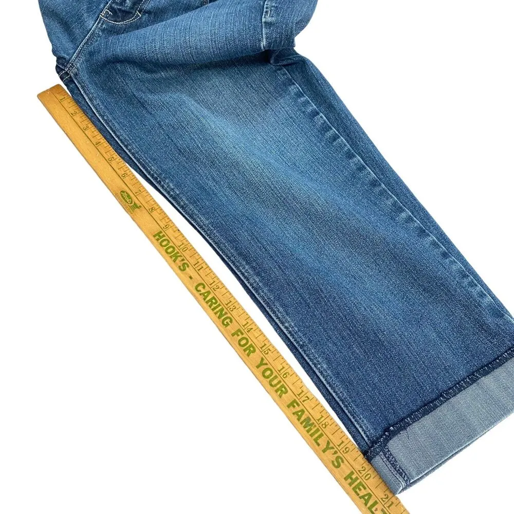 white house black market jeans Women's Sz 6 Capri Pockets Denim Pants Noir Style - Image 8