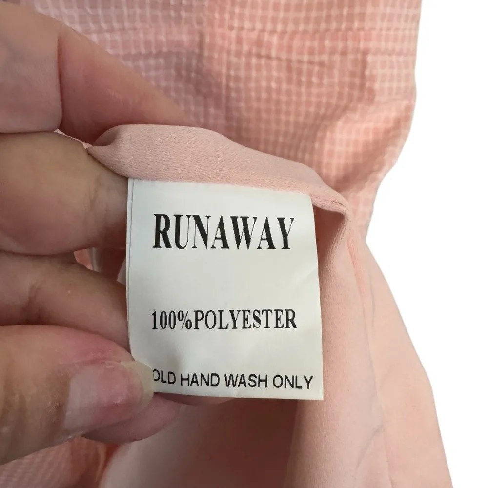 Runaway Roxy Gingham Pink Mini Dress NWT Size 10 - Image 9