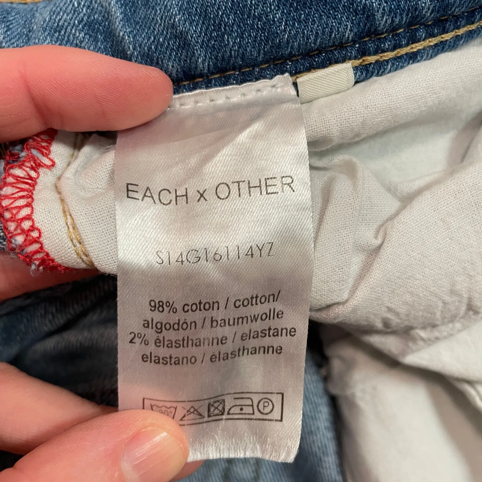 Each x Other Yi Zhou Painted Branch Jeans Blue Size 27 - Image 6