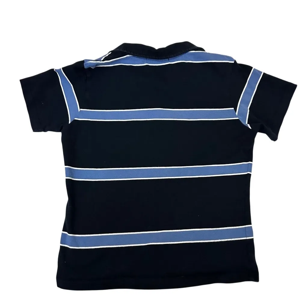 Brandy Melville Striped Polo Short Sleeve Top Blue One‎ Size - Image 2