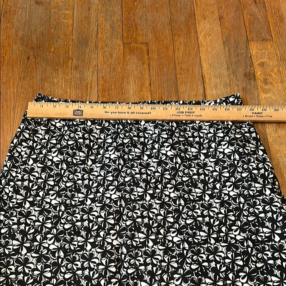kim rogers Linen  Black and White Patterned Midi Skirt Lined tier‎ medium petite - Image 6