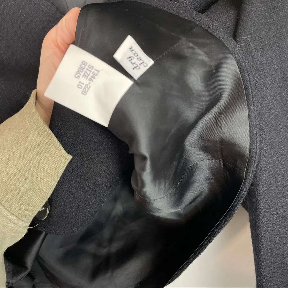 VTG Pendleton 100% Pure Virgin Wool Black Blazer Cropped Jacket Sz 10 Made in US - Image 9