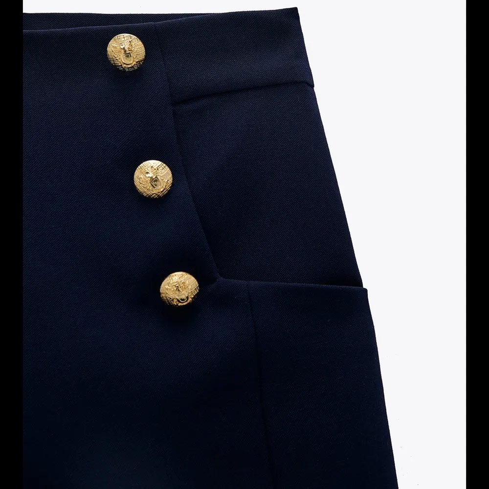Blogger’s Fav|NWT ZARA Navy High Waisted Detailed Button Shorts - Image 12