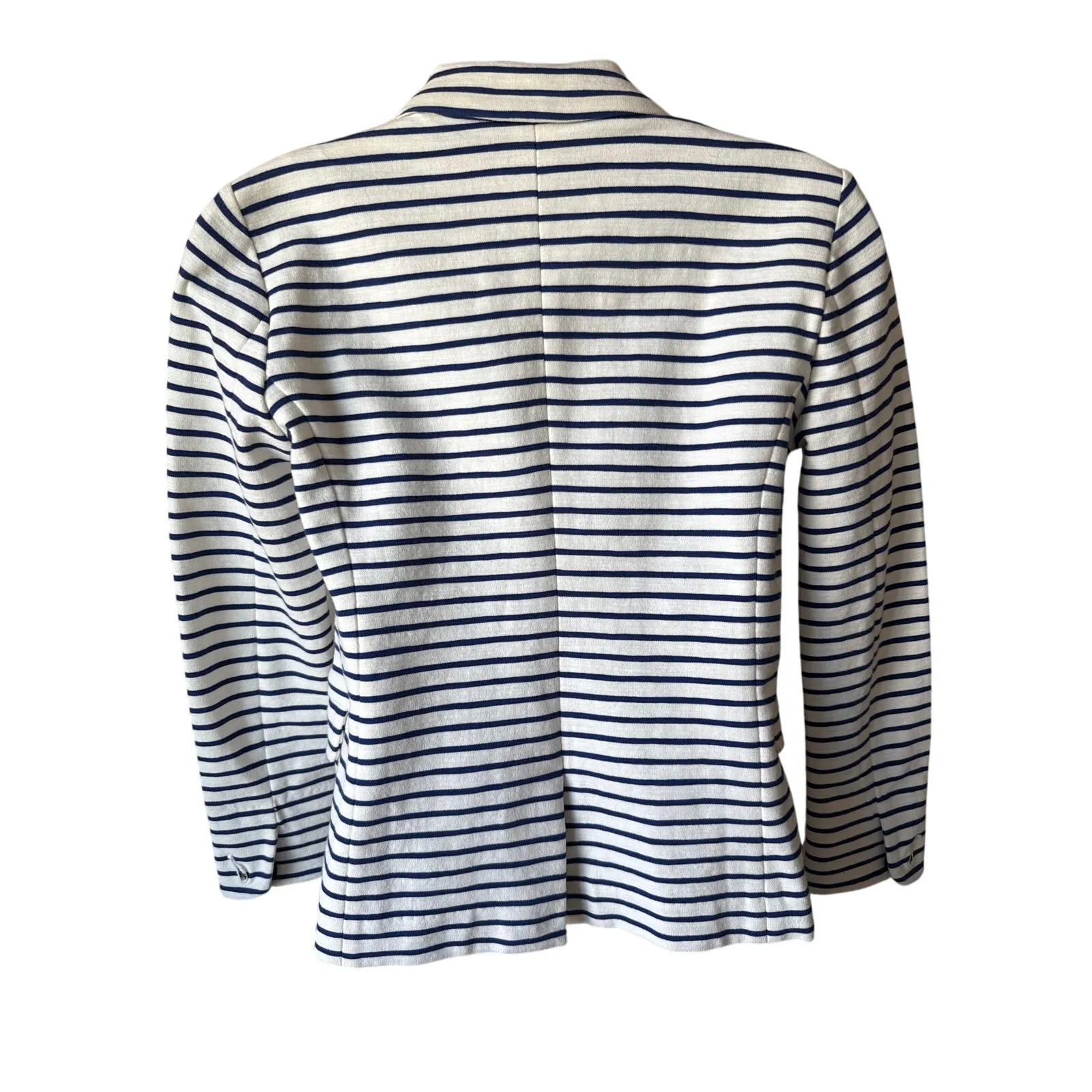 J.Crew striped navy cream long sleeve blazer size XX small - Image 2