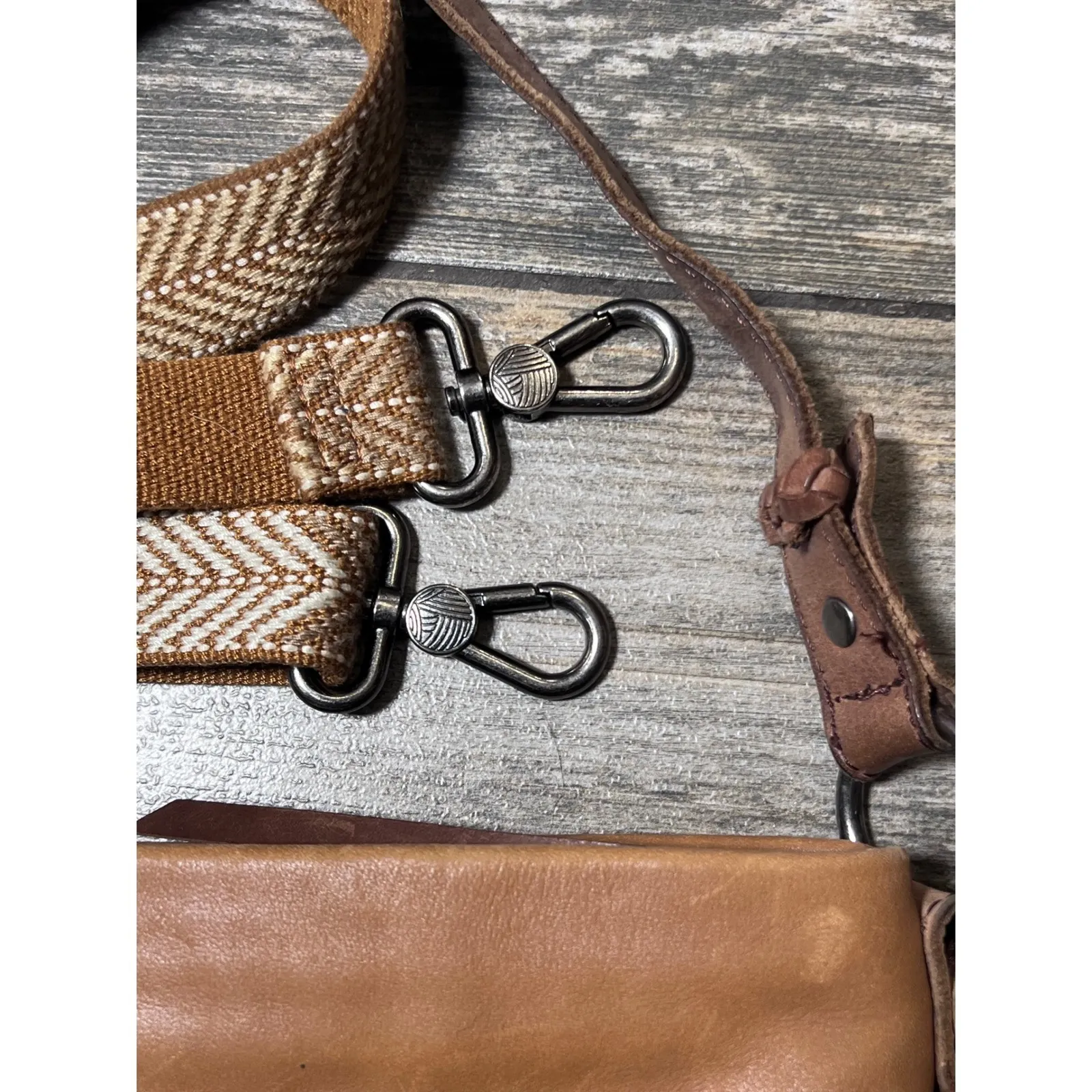 The SAK Ashland Cognac Tobacco Leather Hobo Shoulder Bucket Bag Crossbody Strap - Image 7