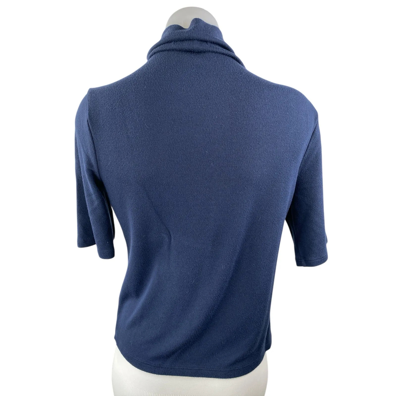 Banana Republic Soft Luxe Women's Blue Turtleneck Half Sleeve Shirt Top Size M - Image 2