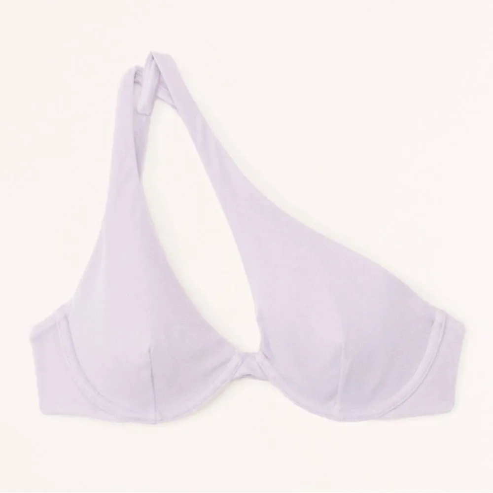 NWT Abercrombie & Fitch Purple Shimmer Asymmetrical String Bikini- Size Medium - Image 3