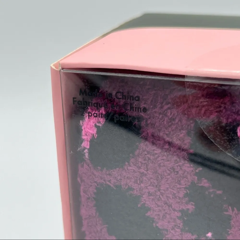 Kate Spade Pink Purple Animal Print Crew Cozy Socks Gift Box Women’s One Size - Image 2