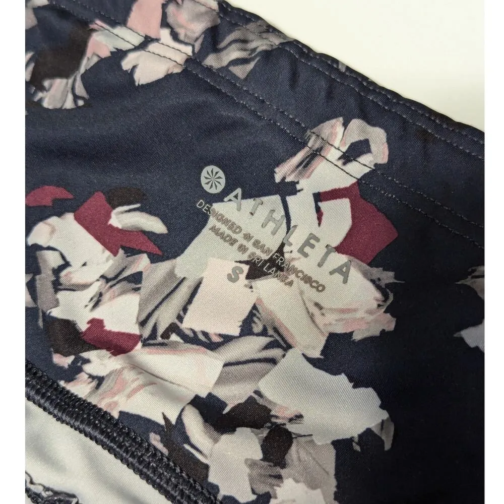 Athleta Challenge Bloom 7/8 Tights High Rise Leggings Blue White Floral Womens - Image 5