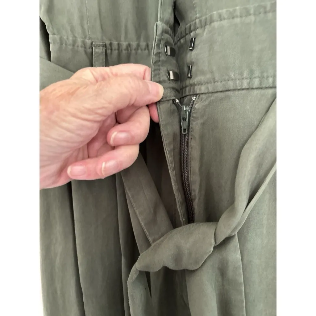 MADEWELL $178 Relaxed Tie-Waist Wide Leg Jumpsuit Dark Loden Green Size 4 NU513 - Image 12