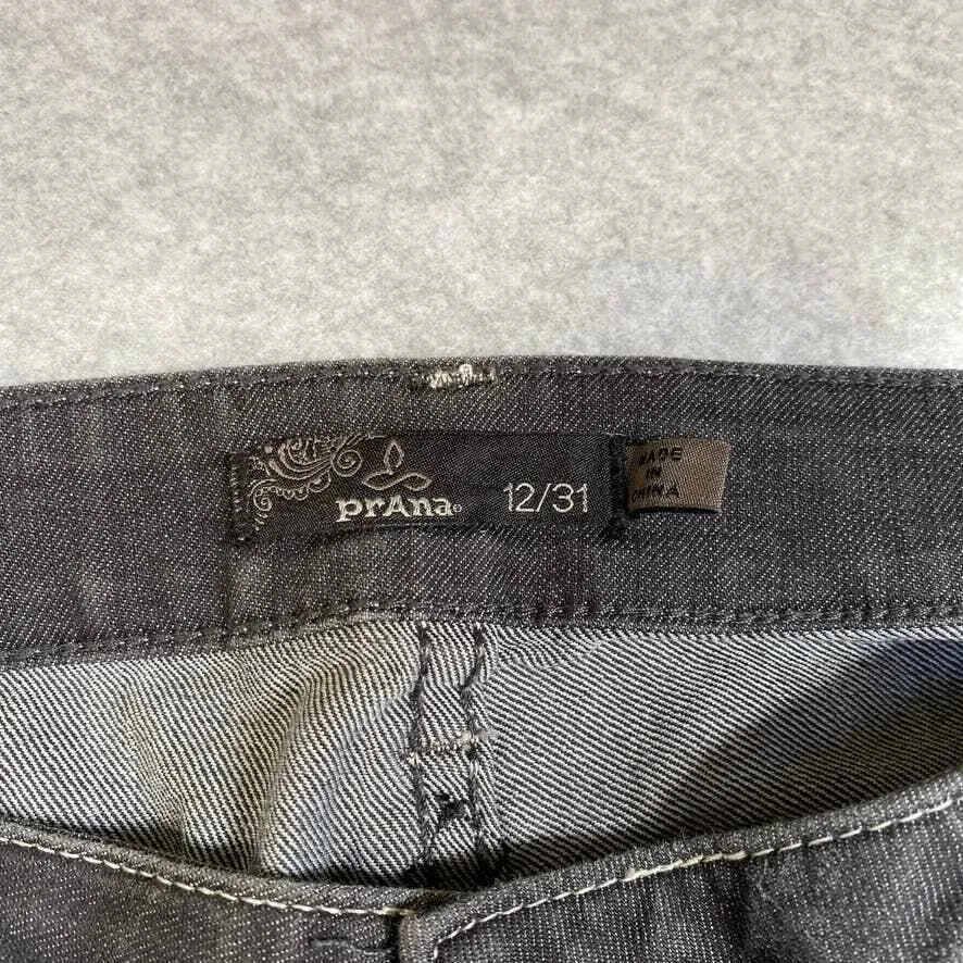 Prana Jeans Womens 12/31 Gray Organic Cotton Straight Leg Cut-off Hem - Image 8