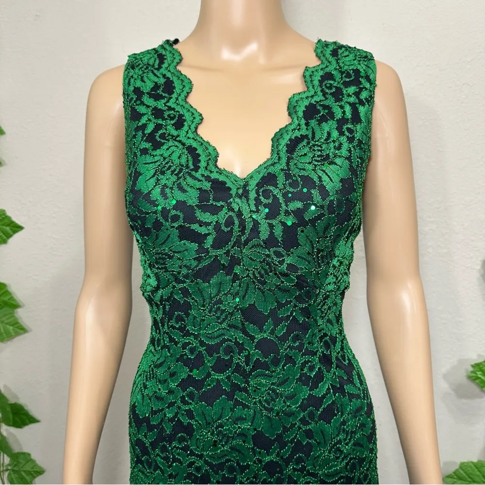 Candalite Emerald Green Lace Formal Maxi Gown New - Image 14