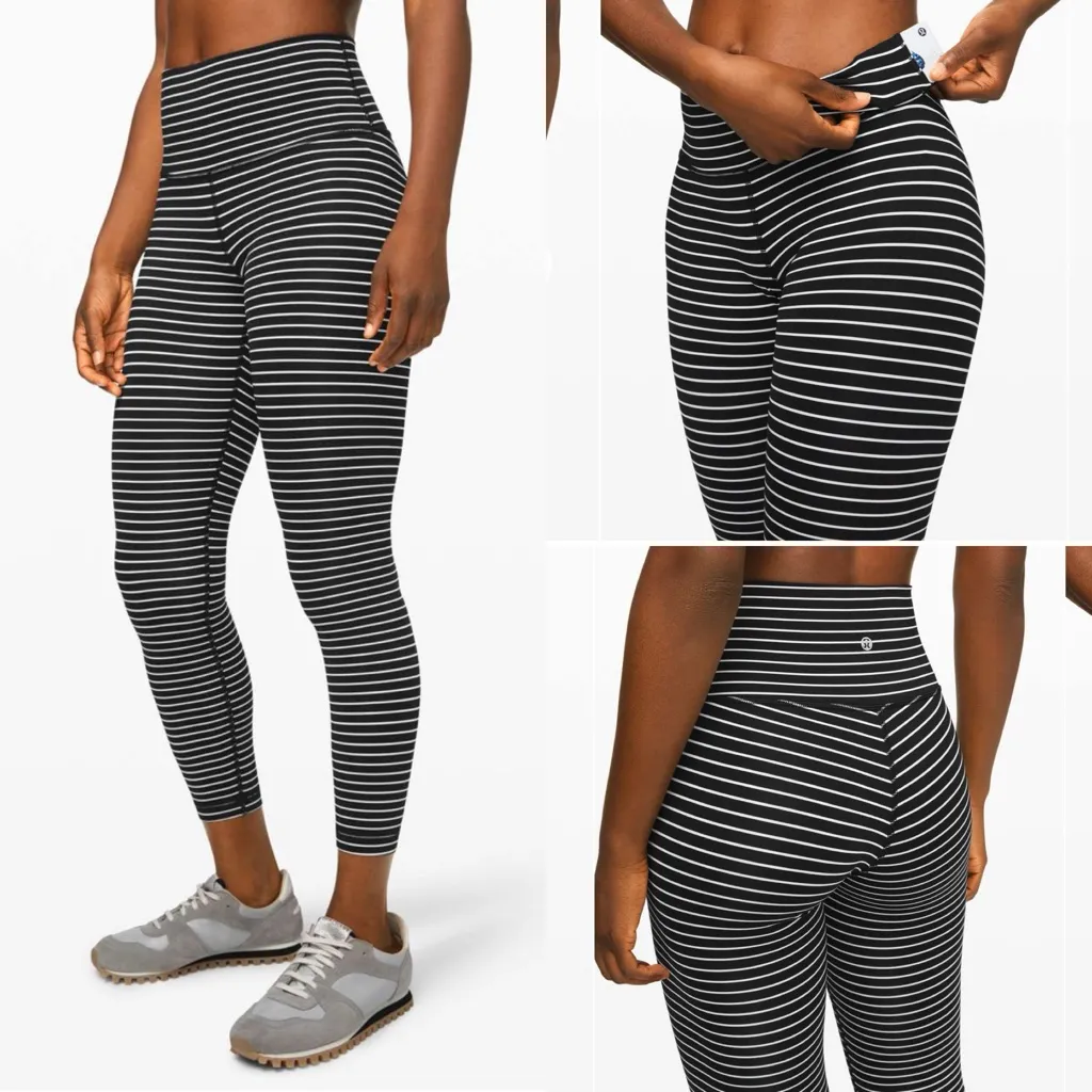 Lululemon Wunder Under High-Rise Tight 25" *Luxtreme Parallel Stripe Black White - Image 4