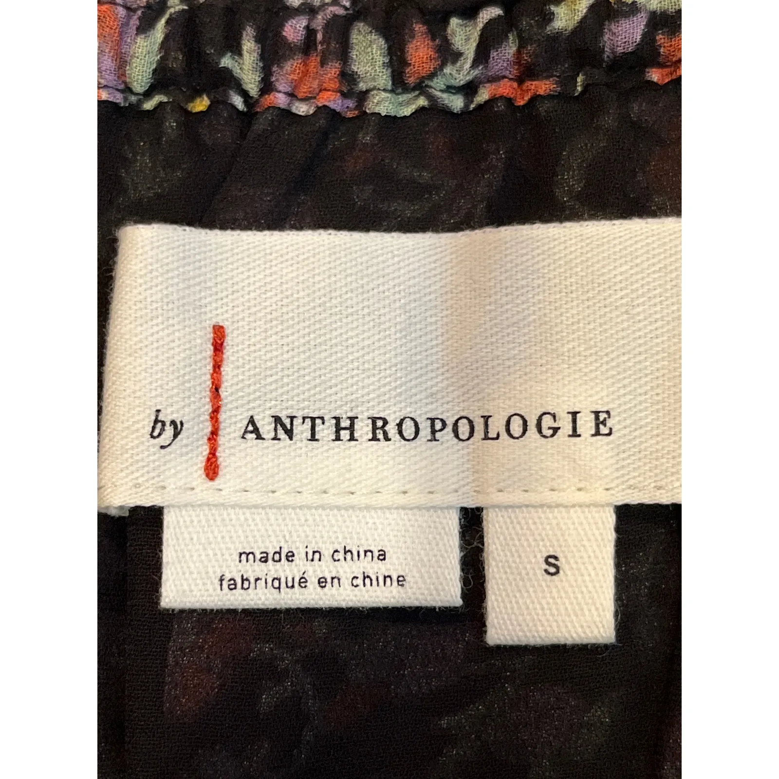 Anthropologie Lucia Off‎ the Shoulder Black Pink Floral Puff Sleeve Blouse Small - Image 6