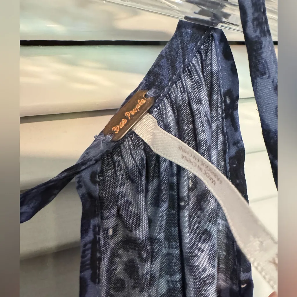 Free People Midsummer Day Side Tie Tunic Mini Dress Sz XS resortwear coastal - Image 6