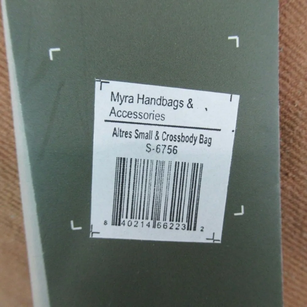 MYRA Altres Small Floral Crossbody Bag Boho Fringe Canvas Hairon Leather Purse Brown - Image 13