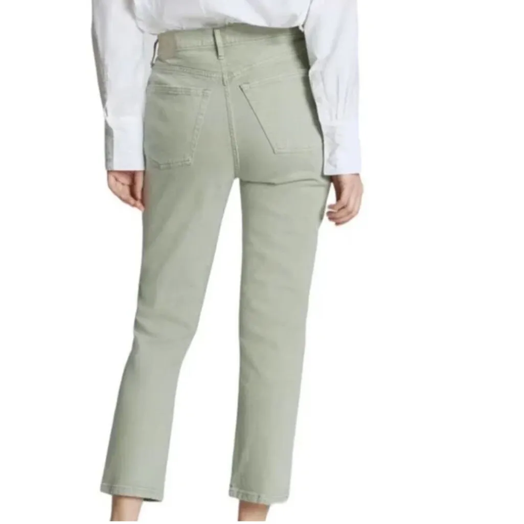 Everlane The Original Cheeky Crop Jeans Organic Cotton in Sage Green Size‎ 28 - Image 2