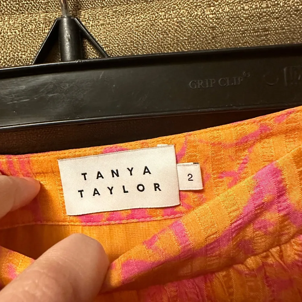 Tanya Taylor  Jeana Floral Pleated Silk-Blend Midi Skirt Size 2 - Image 3