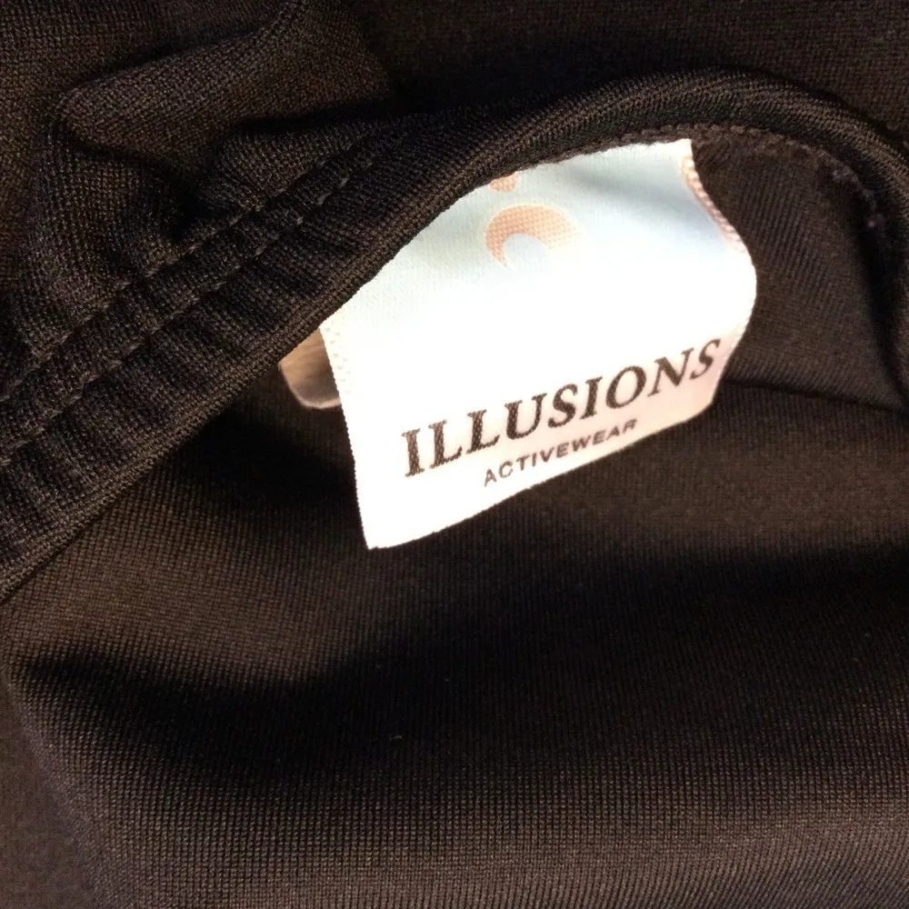 Illusions Activewear Women's Thin Strap 1 Piece‎ Swimsuit Solid Black Size 13/14 - Image 3