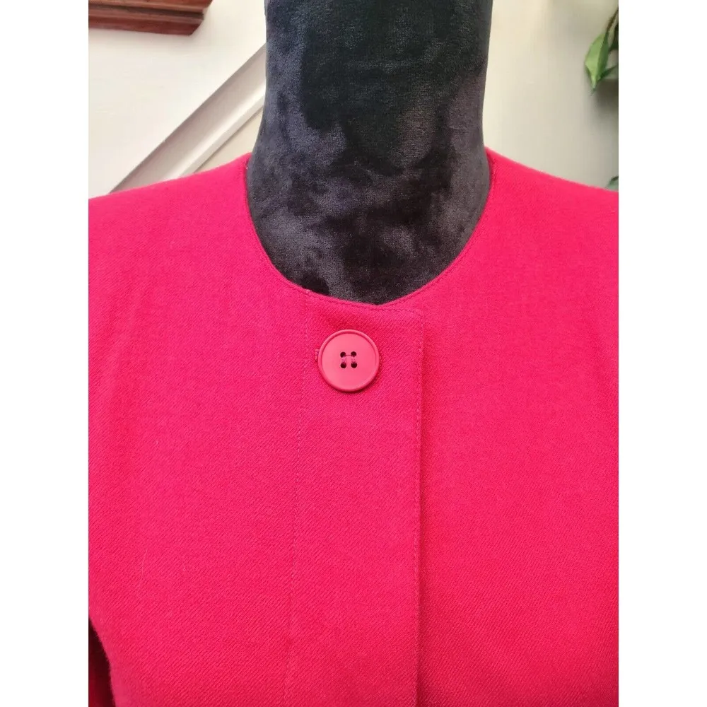 VTG Evan-Picone Women's Pink Polyester Long Sleeve Single Breasted Jacket Blazer - Image 3