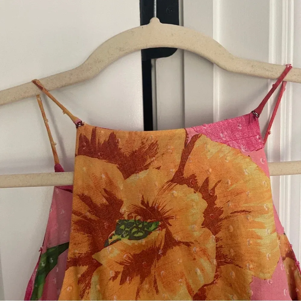 Farm Rio Tiered Cotton Tank Midi In Mixed Garden Floral Dress - Image 7