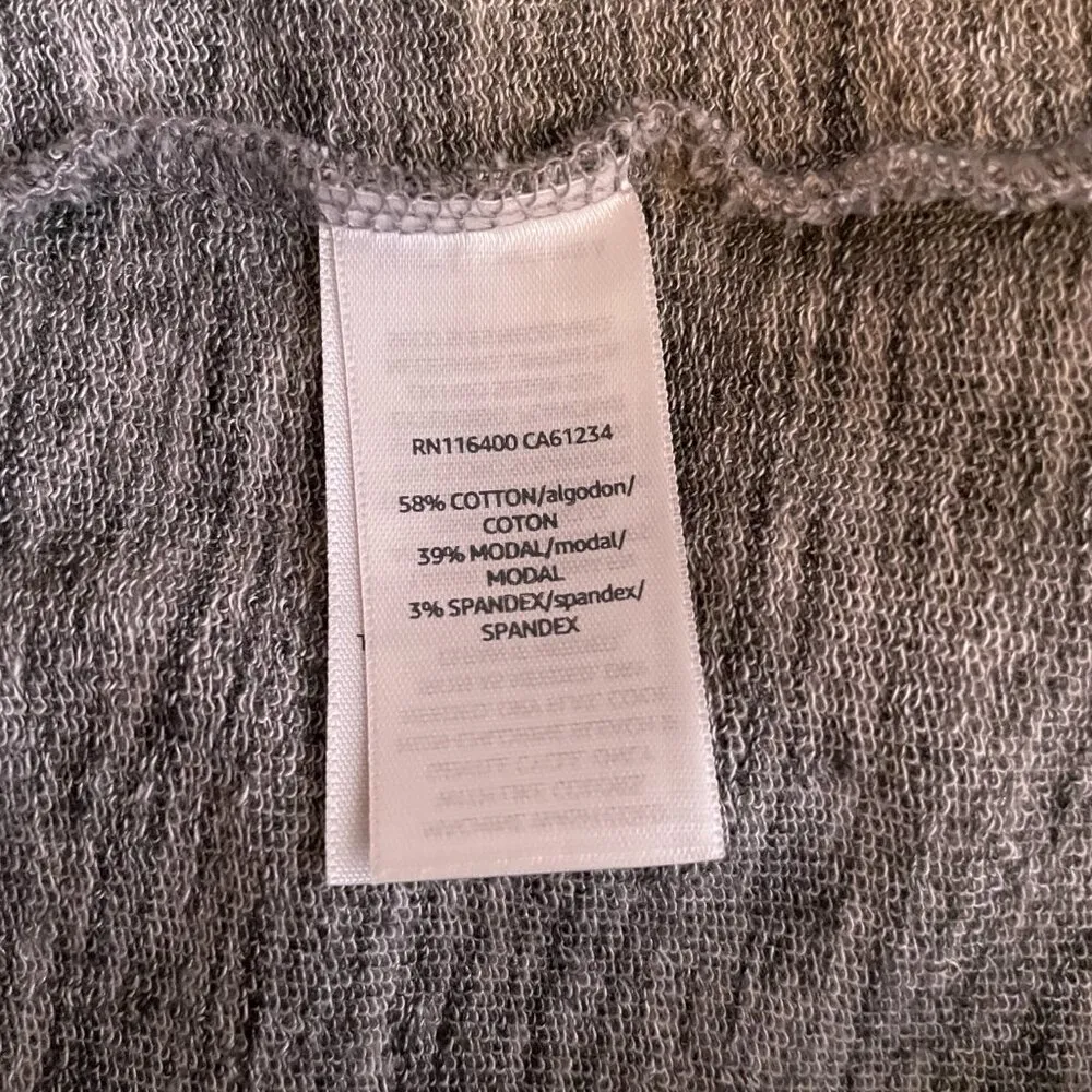 Daily Ritual Women L Heather Gray Terry Hoodie Sweatshirt V Neck Long Sleeve Size L - Image 9