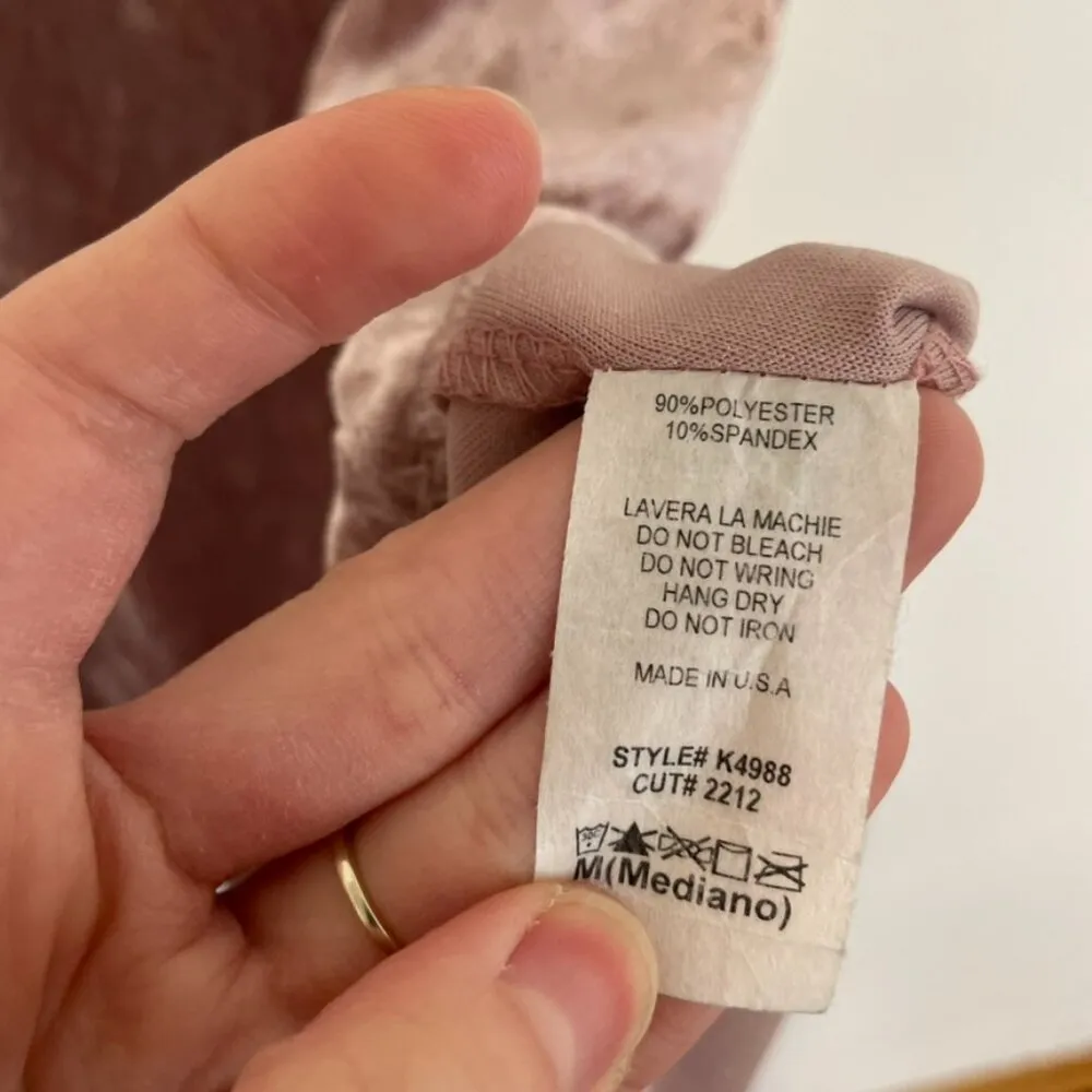 ALLISON JOY EVEREVE Cori Velvet Tank Blush Light Pink Velour Sleeveless Preppy M - Image 9