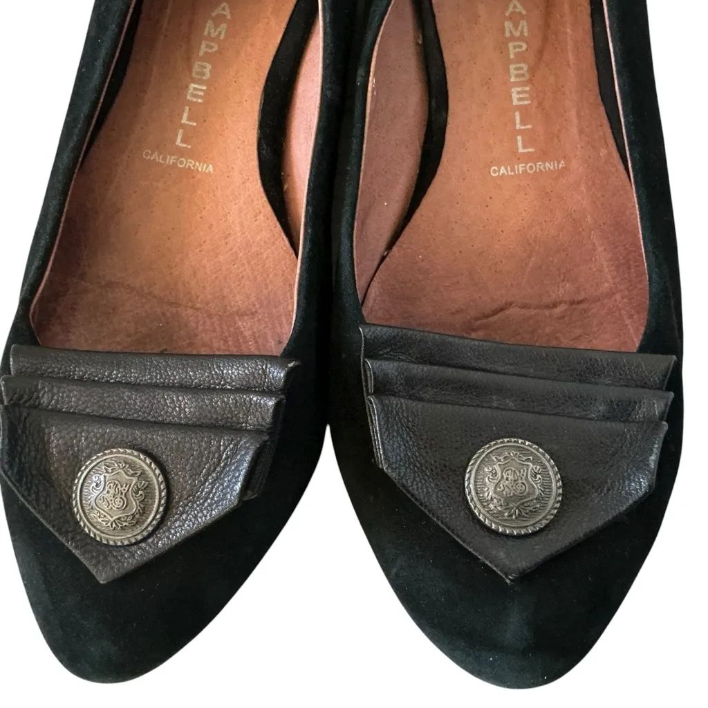 Jeffrey Campbell Reagle black suede leather flats with buckle Sz 7 - Image 7