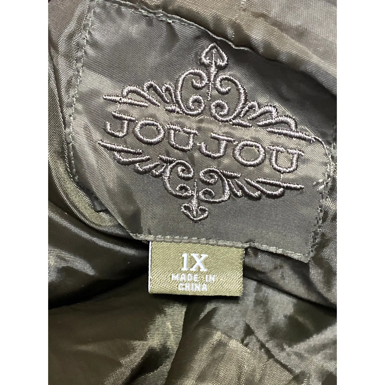 JouJou Women's Green Faux Sherpa Fur Turtleneck Long Sleeve Full Zip Sweater 1X - Image 4