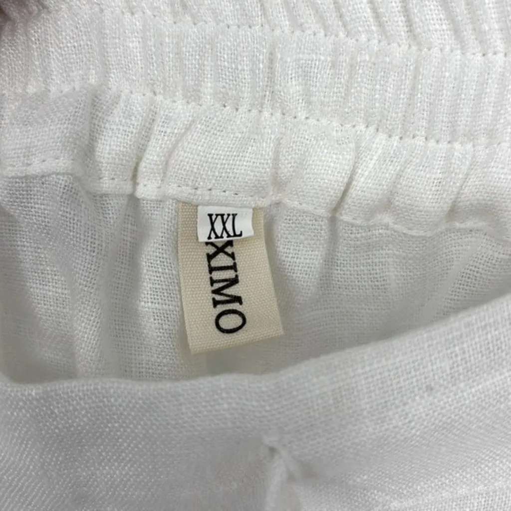 Iximo 100% Linen Paperbag Pants Women’s Size XXL in White NWOT! - Image 4