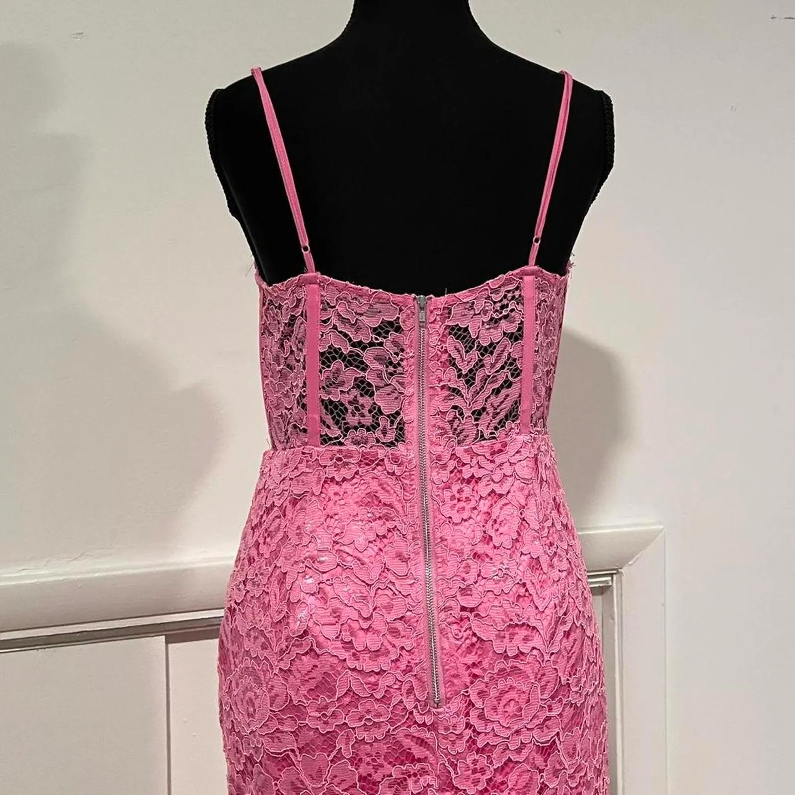 BARDOT Olina Lace Corset Dress. size medium. lili pink. originally $150 - Image 5