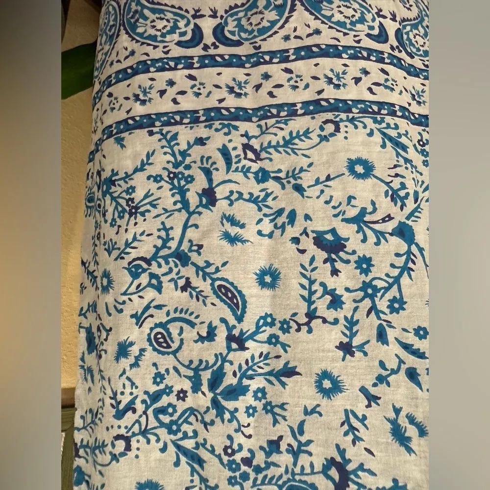 EUC World Market light weight midi dress w double fabric and side cuts Blue Size undefined - Image 5