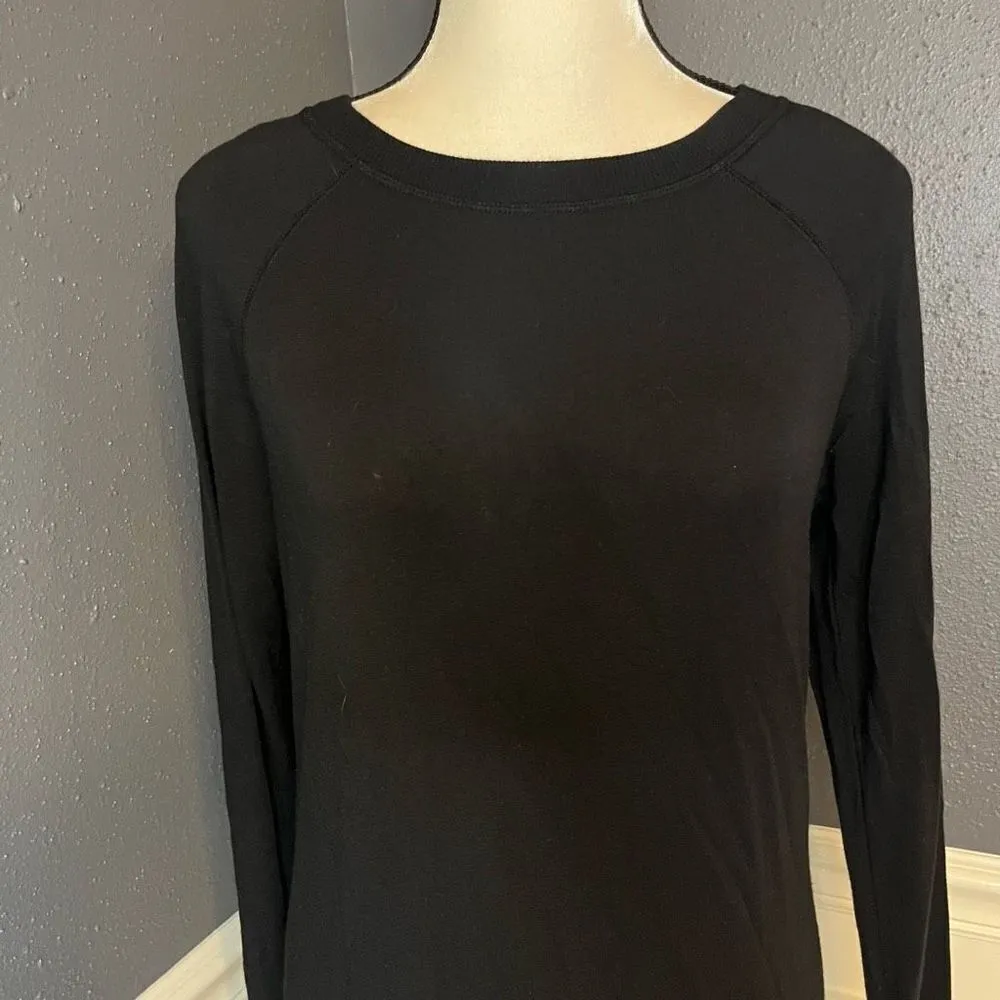 Athleta  Women's Black Studio Cinch Pullover Modal Sweatshirt - Image 3