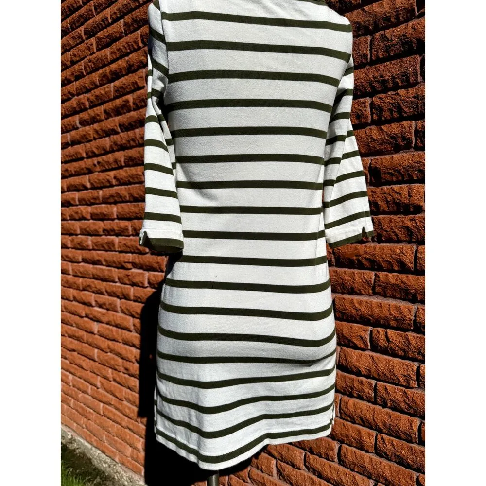Kate Spade sweater striped cream and green long sleeve dress women's small - Image 2
