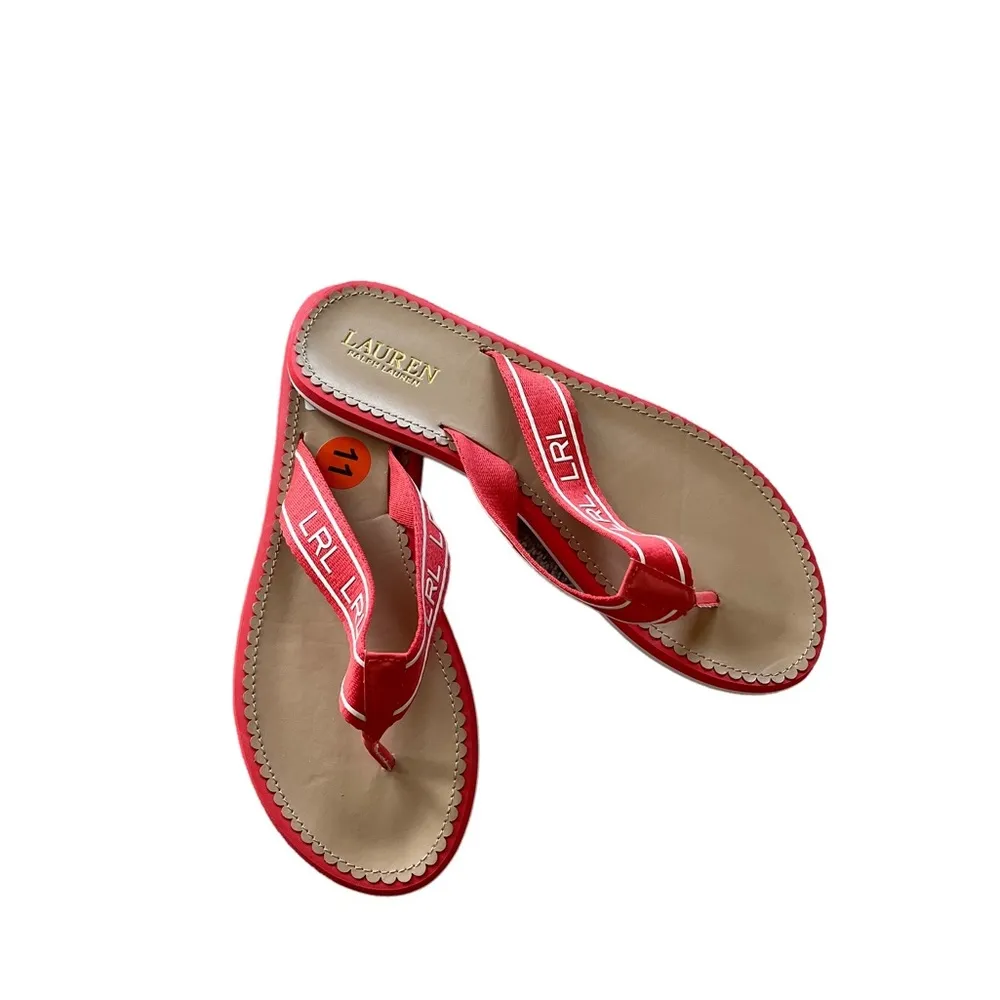 NEW LAUREN Ralph Lauren Roxxy Webbed Logo Flip-Flop Logo - Image 6