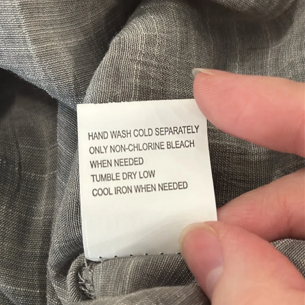 CalStyle Gray Brown White Crochet Trim Style boho popover tunic Size S - Image 10