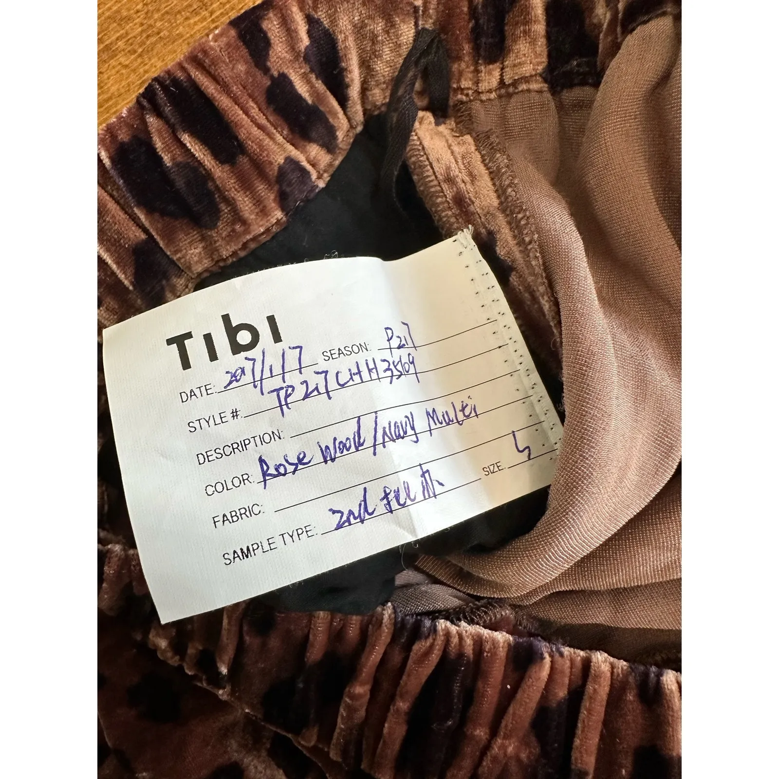 Tibi Cheetah Velvet Pant in Rosewood/Navy NWOT Size Small Indie Sleaze‎ - Image 6