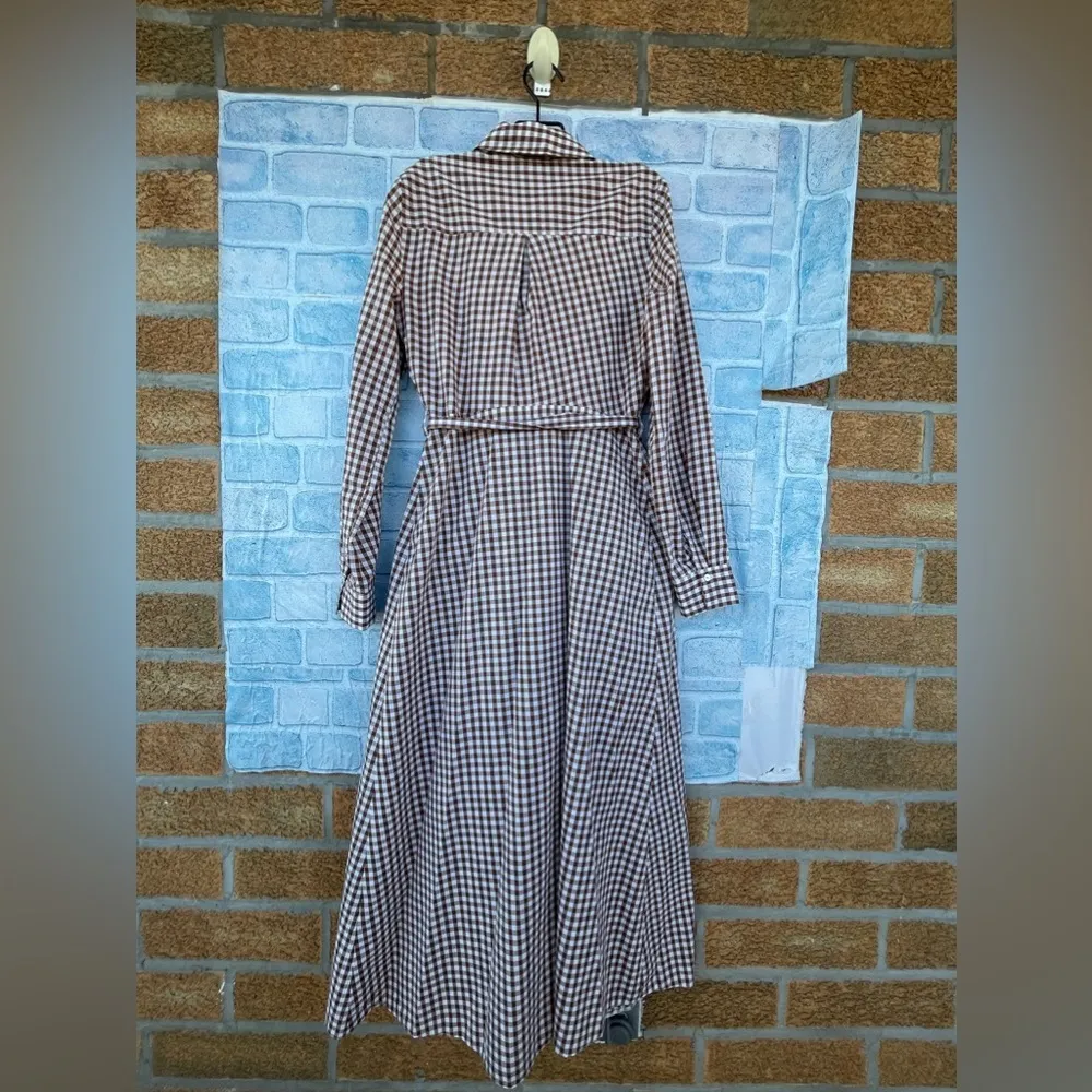 nobody's child gingham dress in brown size 8 White - Image 10