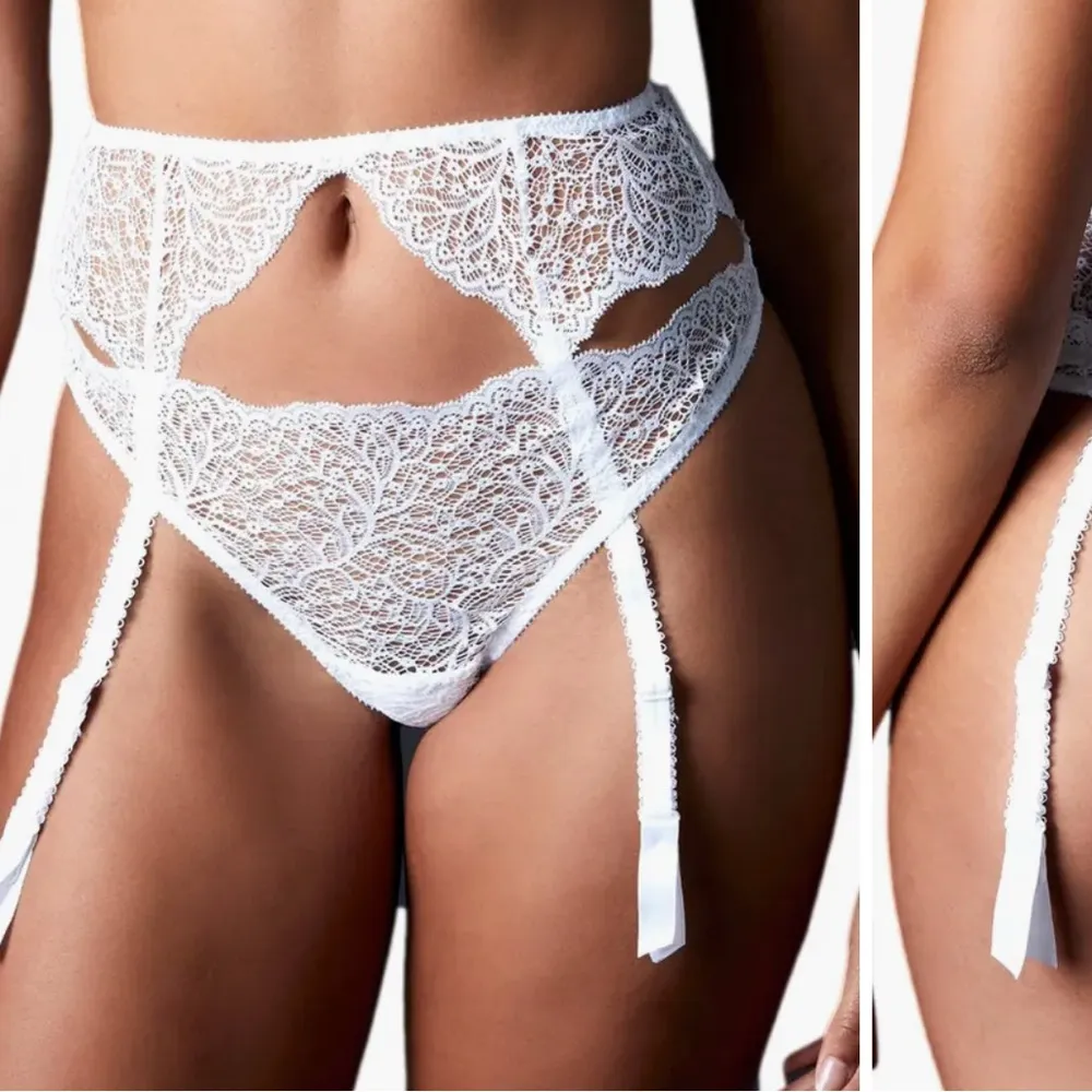 Elegant White Lace Garter Set - Image 3